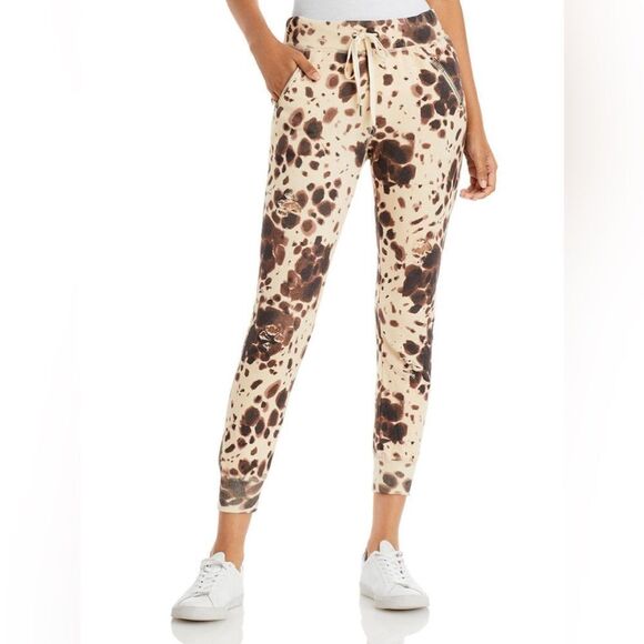 NWT n:Philanthropy Gravity Spotted Drawstring Jogger in Cream and Brown M - Picture 1 of 8